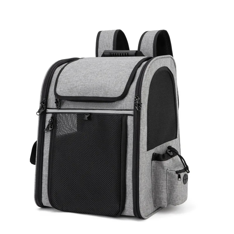 Pet Backpack Portable Breathable Outdoor Foldable Expandable Cat & Dog Backpack Large Capacity Oxford Cloth Cat Carrying Bag - Priscilla's Pet Paradise