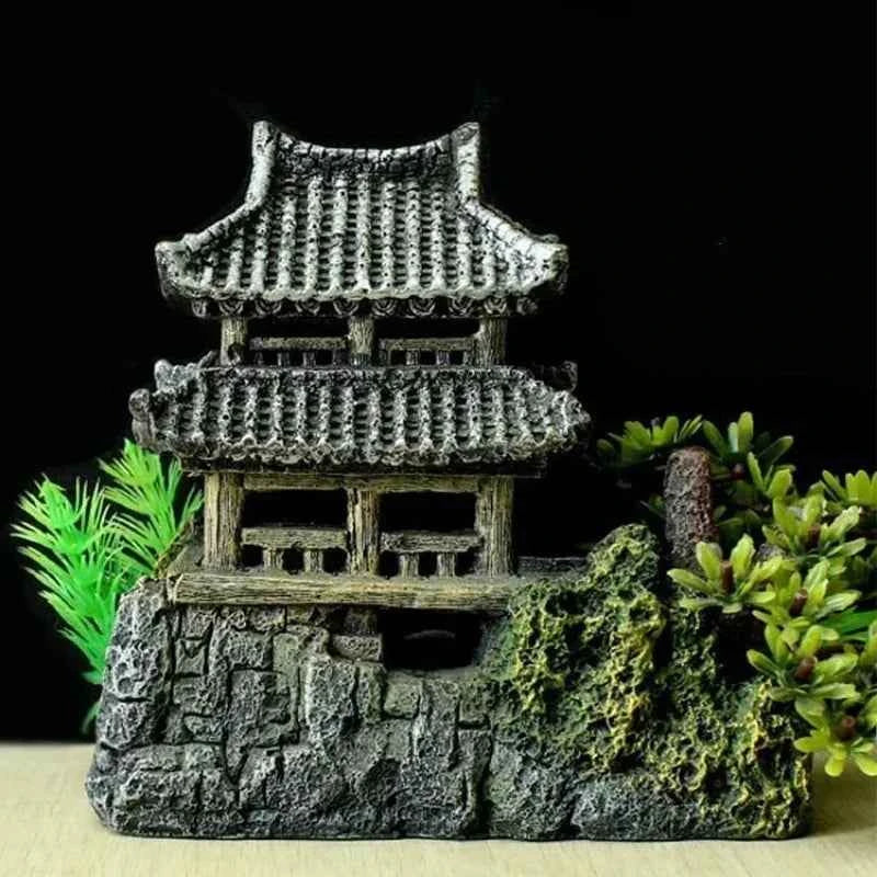 Resin Aquarium Landscape House Ornament – Fish Tank Decoration