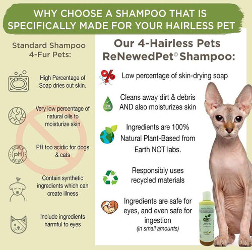 4-HAIRLESS PETS REGULAR WATERLESS SHAMPOO - Best Waterless Shampoo for Hairless Pets