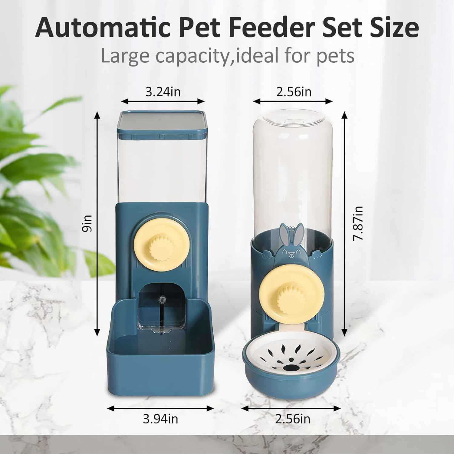 Hanging Automatic Rabbit Feeder and Water Dispenser for Cages - Ideal for Chinchillas, Hedgehogs, and Guinea Pigs