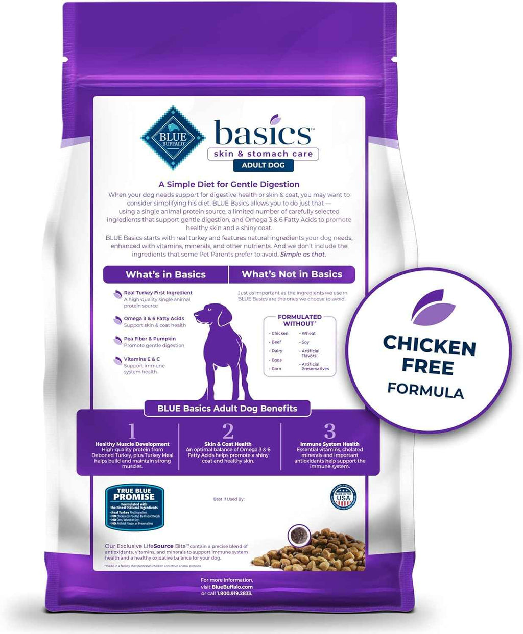 Blue Buffalo Basics Grain-Free Dog Food - Adult Turkey & Potato Limited Ingredient Dry Formula