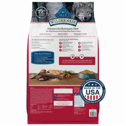 Blue Buffalo Salmon Dog Food - Wilderness Adult Salmon with Wholesome Grains Dry Dog Food