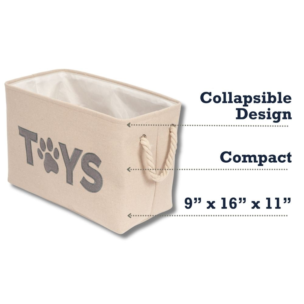 Country Living Foldable Dog Toy Storage Bin - Convenient Organizer for Pet Accessories
