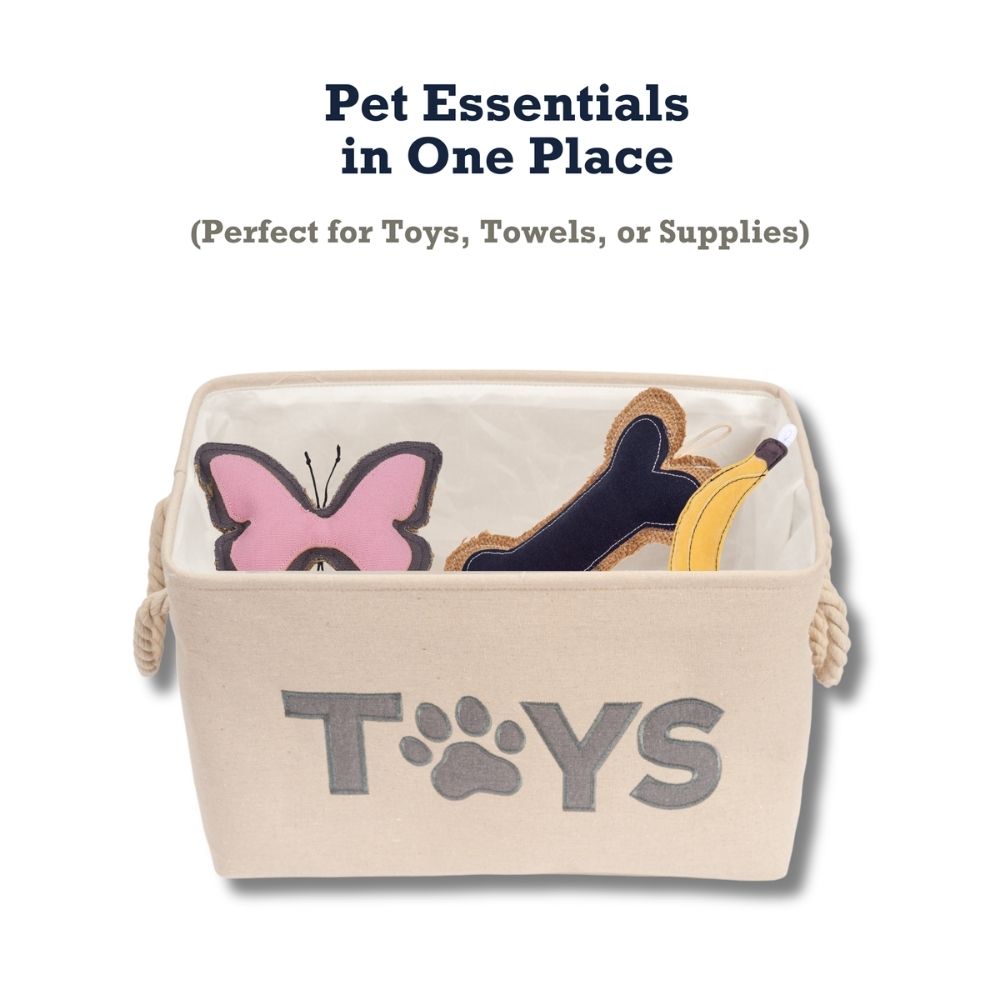 Country Living Foldable Dog Toy Storage Bin - Convenient Organizer for Pet Accessories