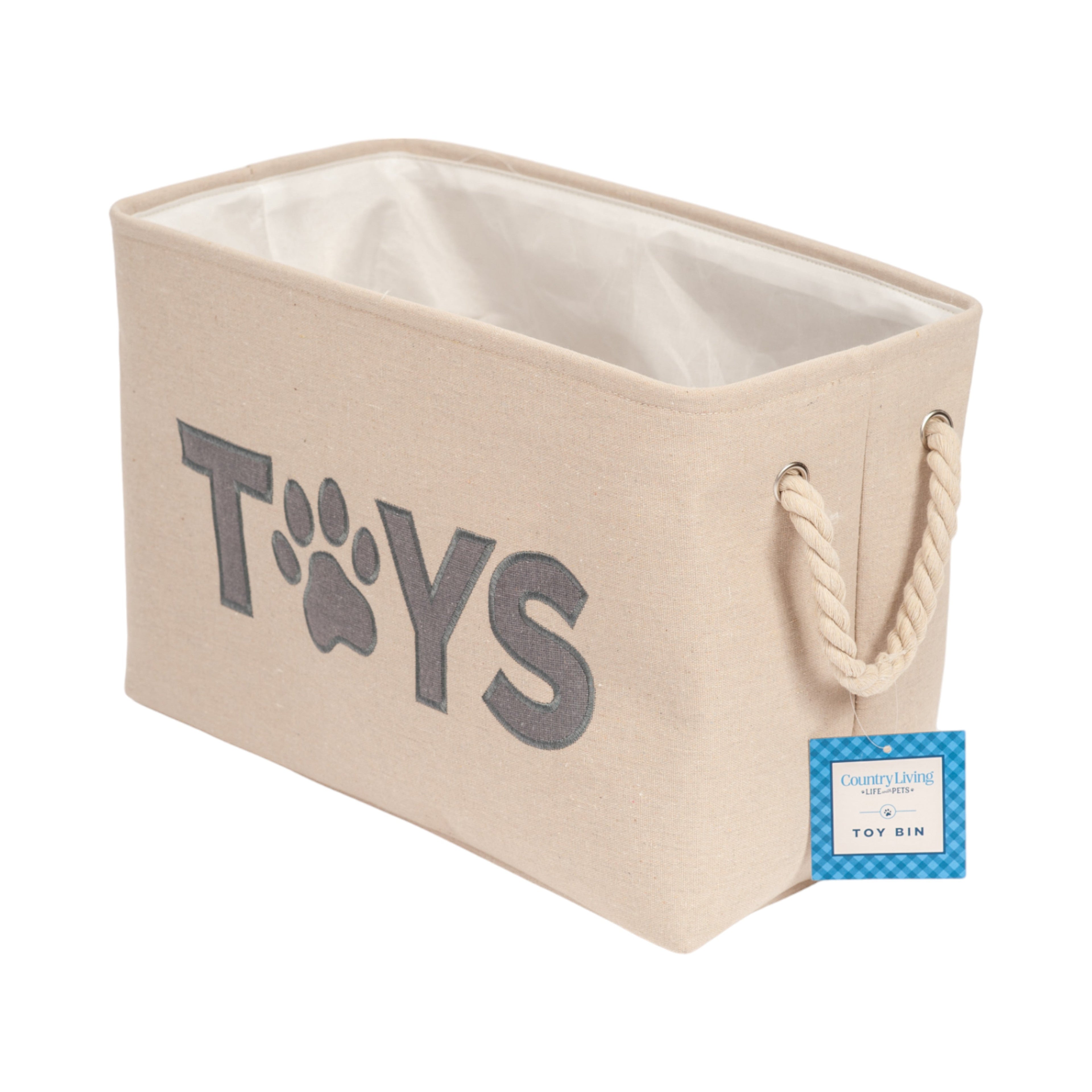 Country Living Foldable Dog Toy Storage Bin - Convenient Organizer for Pet Accessories