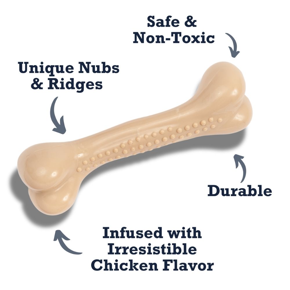 Country Living Chew Toy for Dogs - Nylon Bone (Chicken-Flavored) for Heavy Chewers