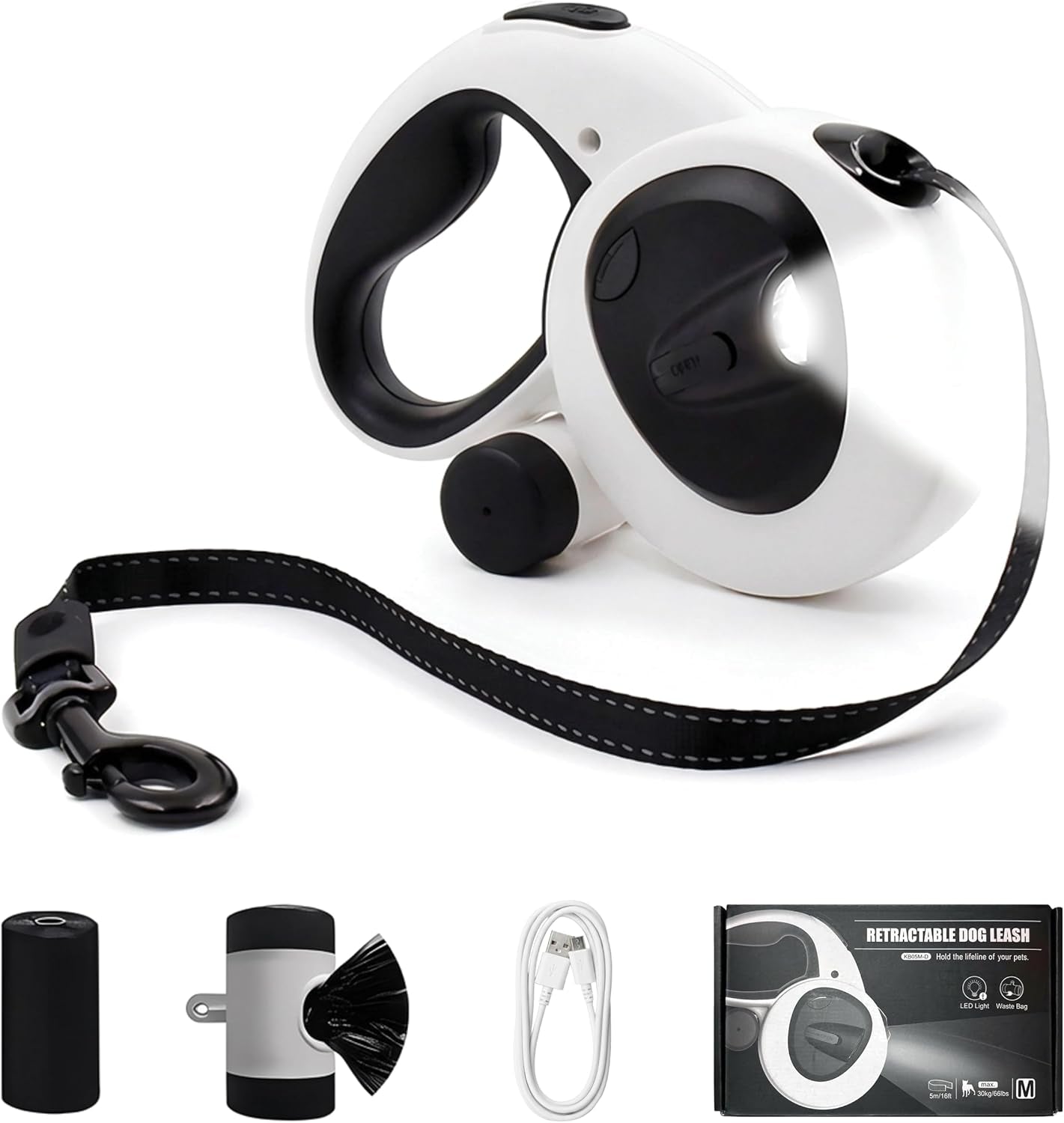 Retractable Dog Leash 16FT LED Light Heavy Duty Tangle Free - Priscilla's Pet Paradise