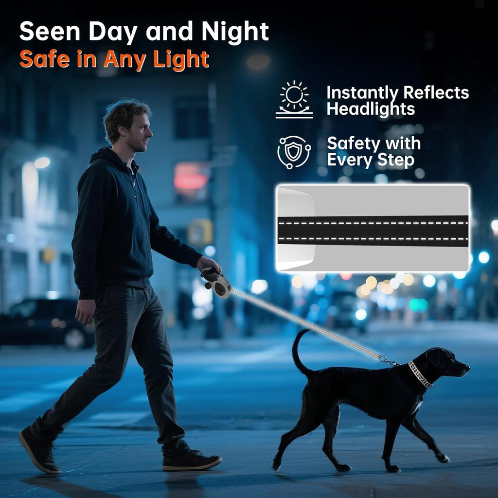 Retractable Dog Leash 16FT LED Light Heavy Duty Tangle Free - Priscilla's Pet Paradise