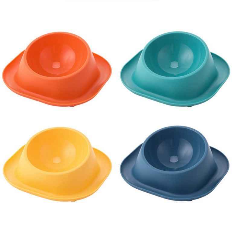 Anti-Leak Cat Bowl Stainless Steel Oblique Mouth Design Anti-Tumble Pet Food Holder