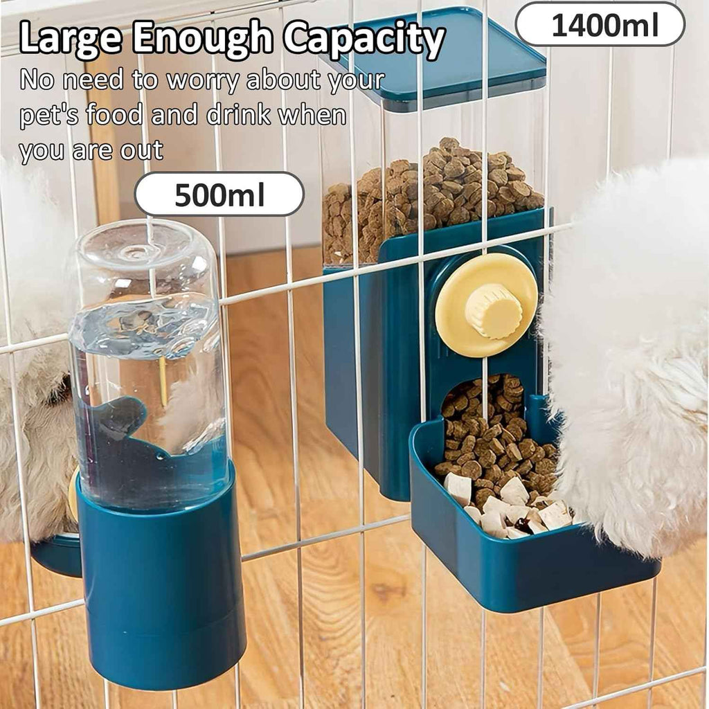 Hanging Automatic Rabbit Feeder and Water Dispenser for Cages - Ideal for Chinchillas, Hedgehogs, and Guinea Pigs