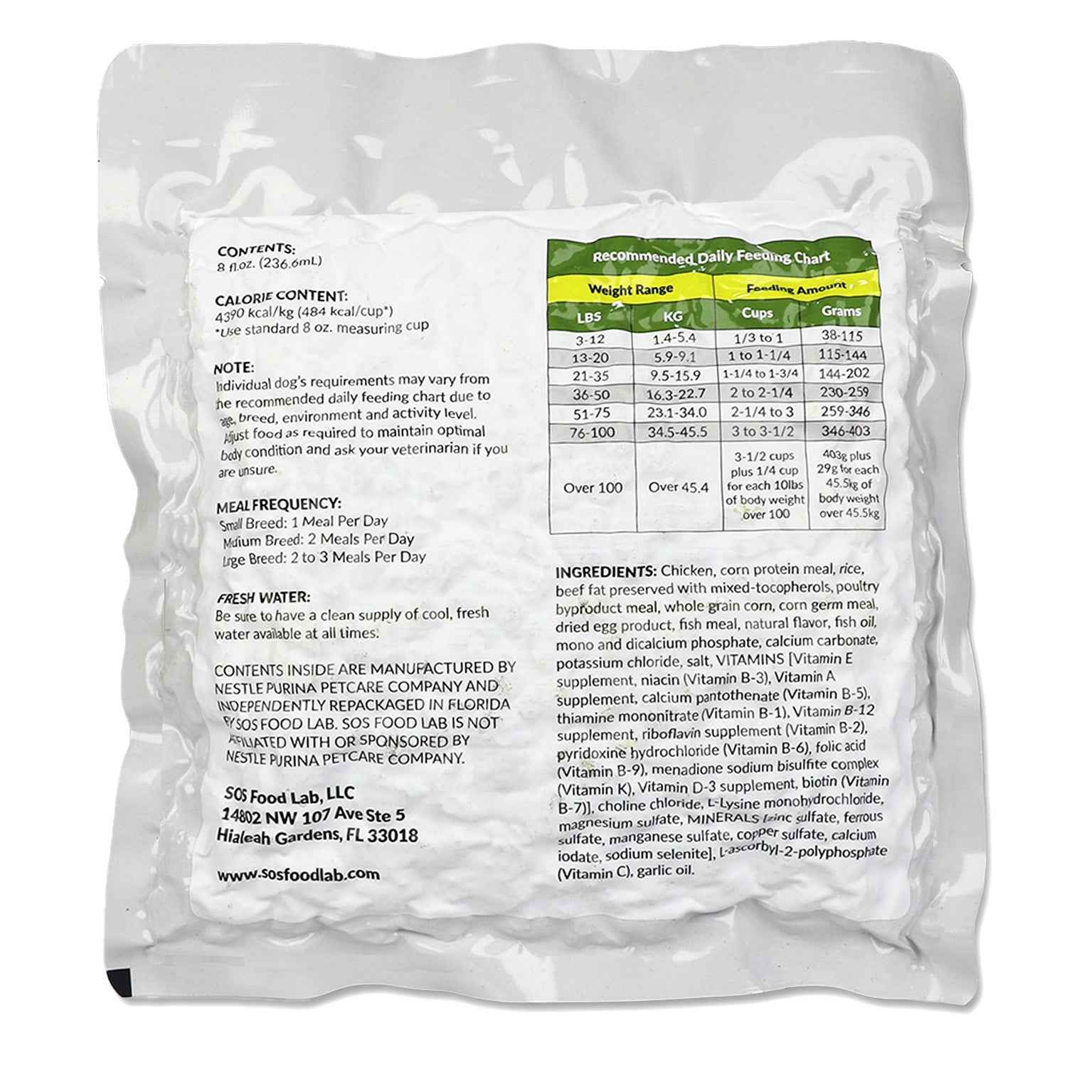 Grab and Go Dog Food Ration - 8oz Pack for Convenient Pet Meals