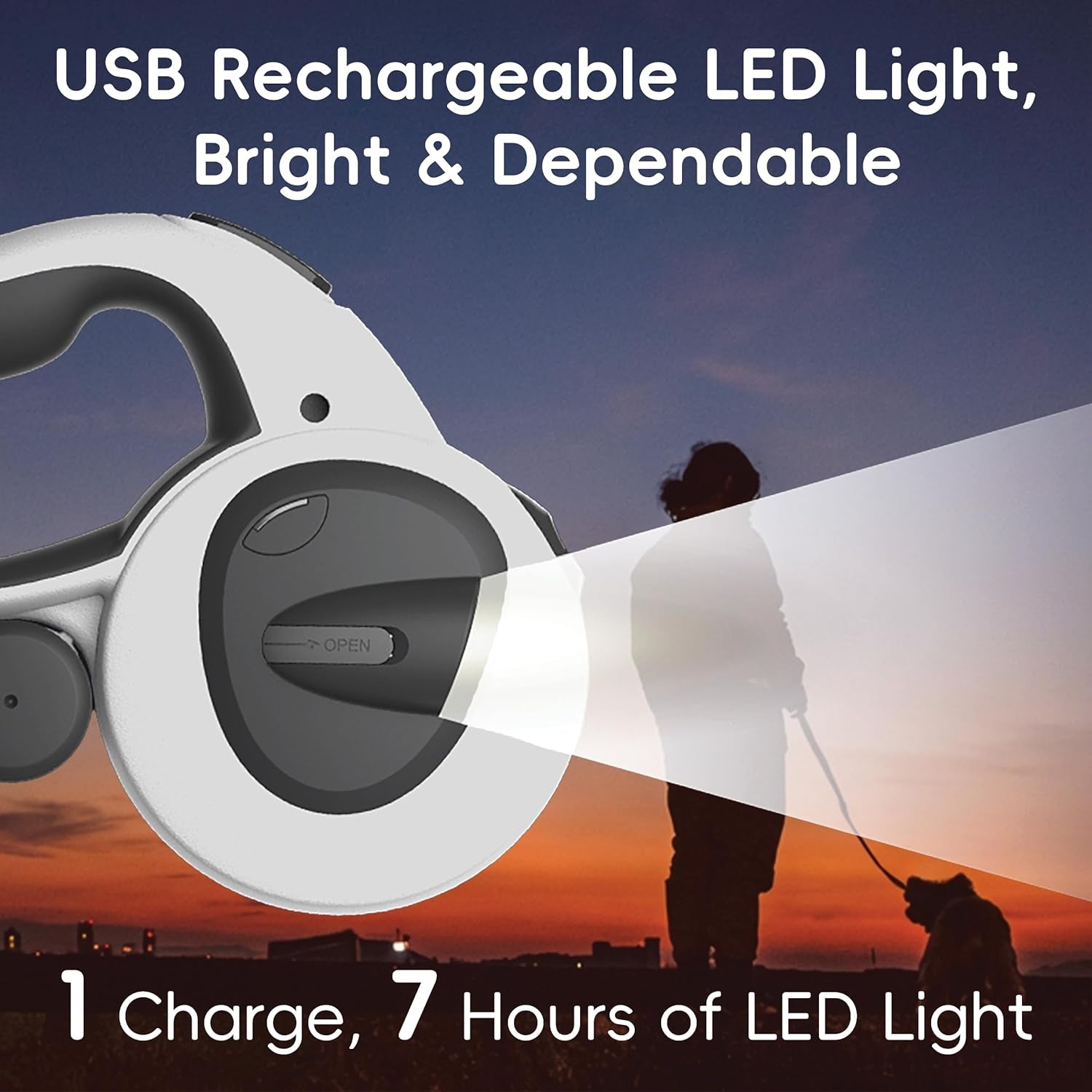 Retractable Dog Leash 16FT LED Light Heavy Duty Tangle Free - Priscilla's Pet Paradise