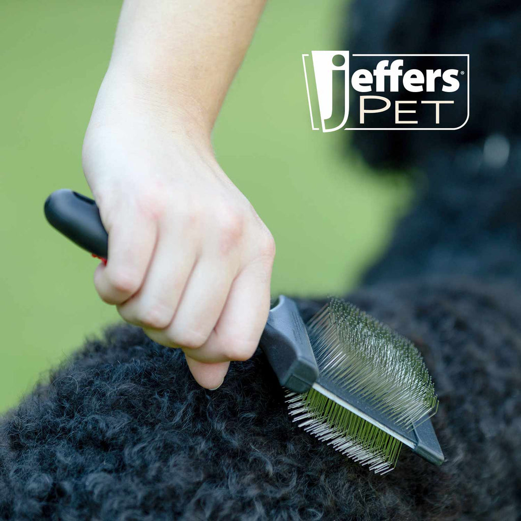 Jeffers Double-Sided Flex Head Pet Grooming Slicker Brush - Priscilla's Pet Paradise