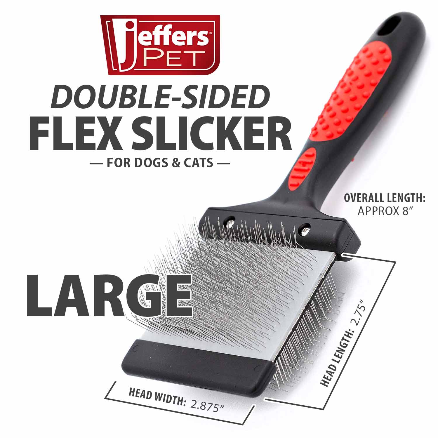 Jeffers Double-Sided Flex Head Pet Grooming Slicker Brush - Priscilla's Pet Paradise