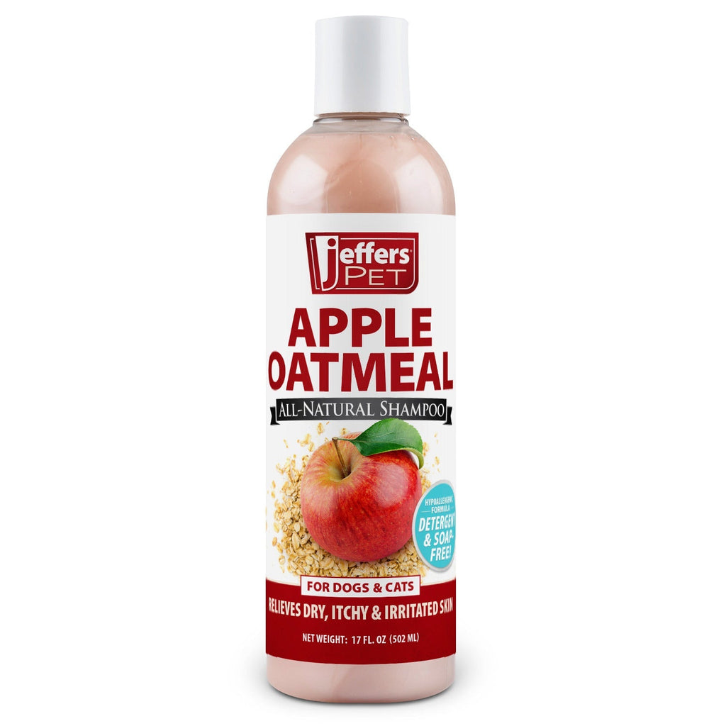 Jeffers Pet Apple Oatmeal All-Natural Hypoallergenic Dry Skin Shampoo for Dogs and Cats - Priscilla's Pet Paradise