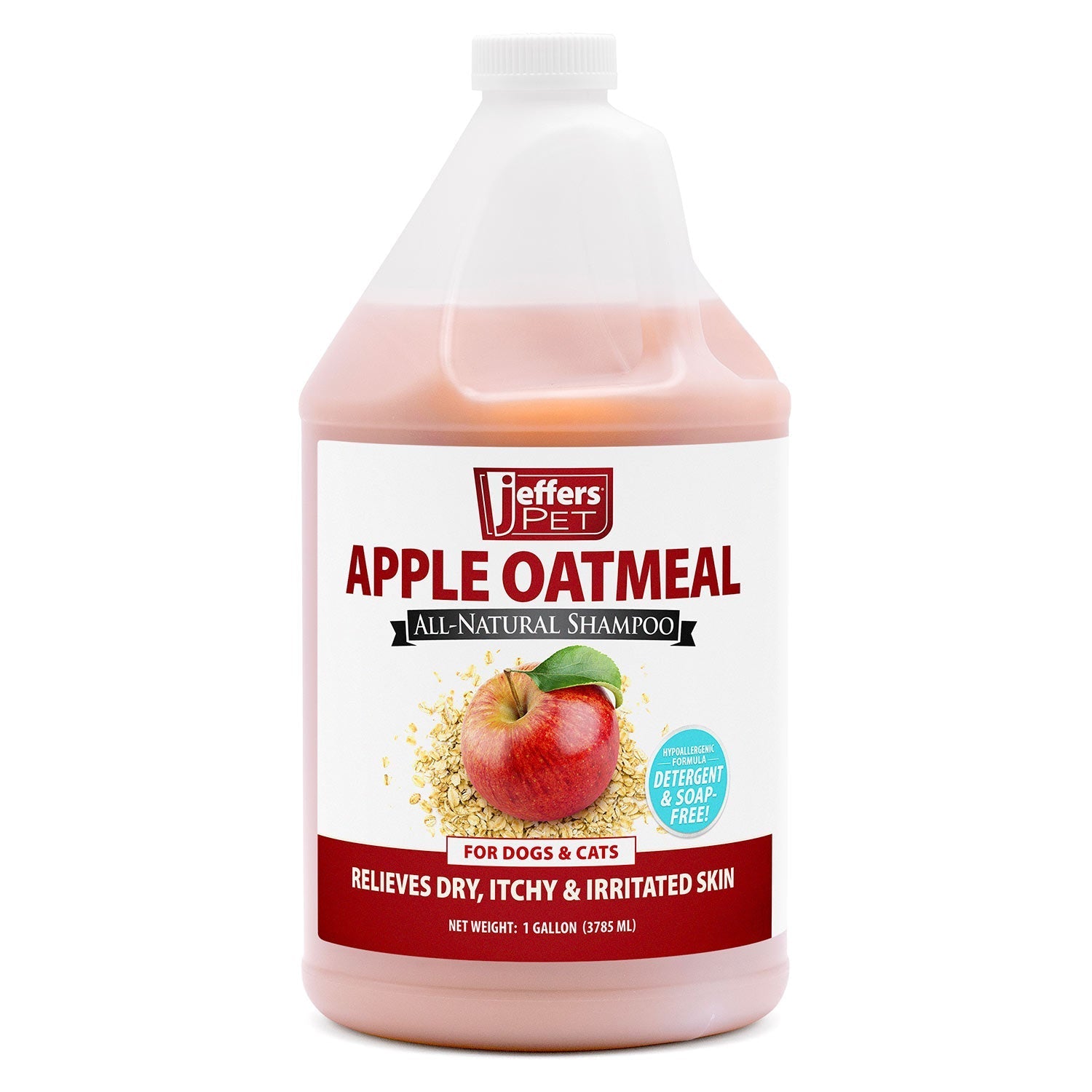 Jeffers Pet Apple Oatmeal All-Natural Hypoallergenic Dry Skin Shampoo for Dogs and Cats - Priscilla's Pet Paradise