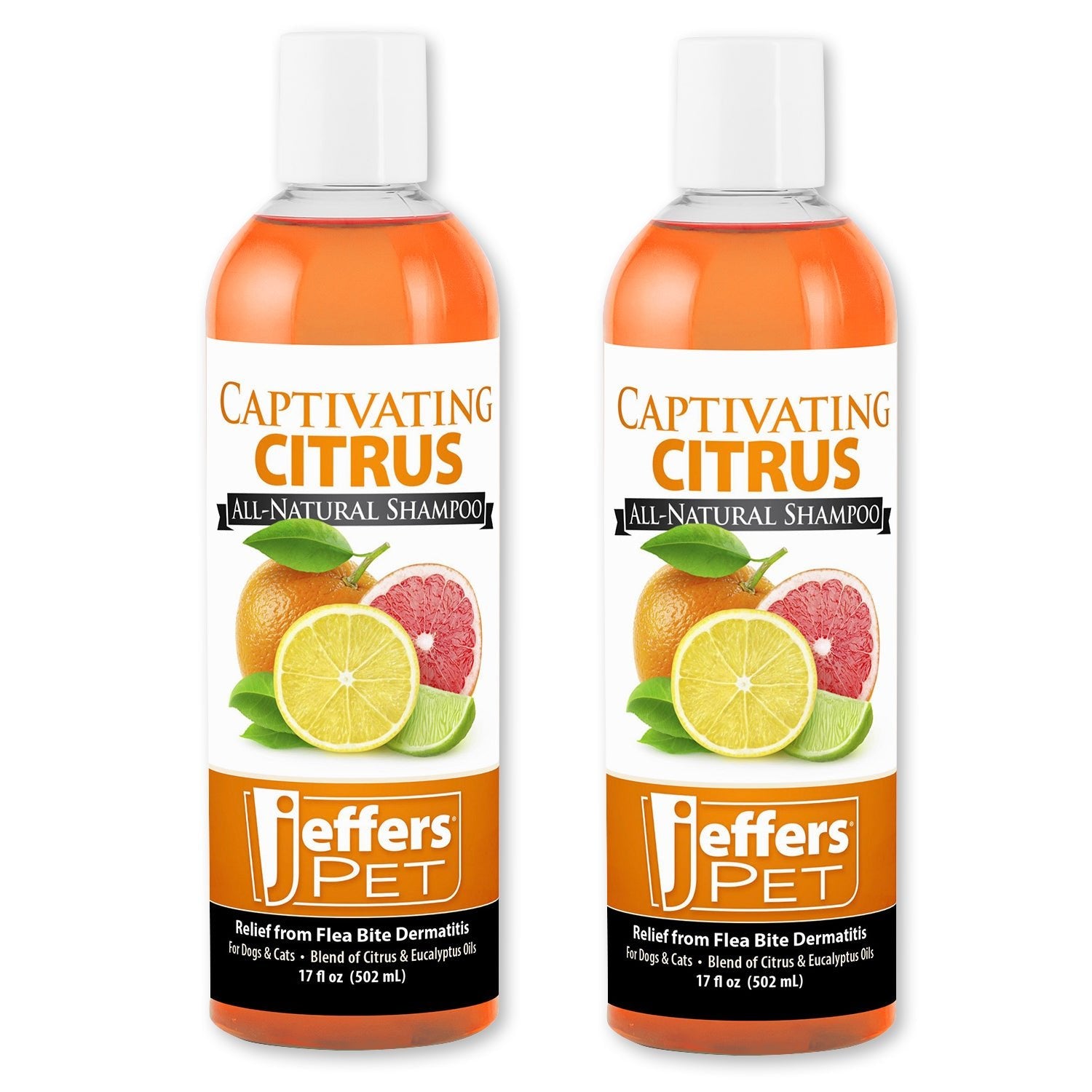 Jeffers Pet Captivating Citrus All-Natural Flea Bite Relief Shampoo for Dogs and Cats - Priscilla's Pet Paradise