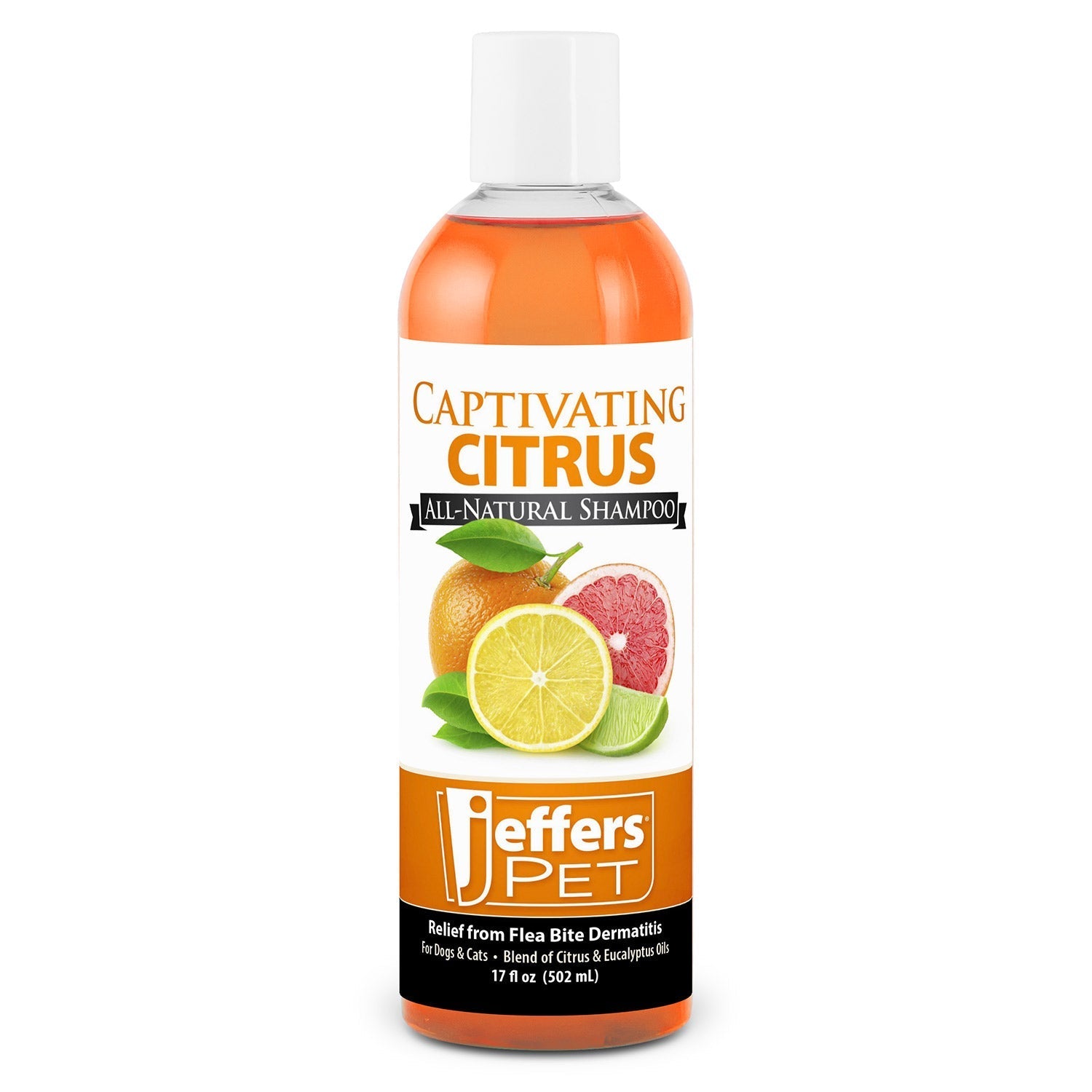 Jeffers Pet Captivating Citrus All-Natural Flea Bite Relief Shampoo for Dogs and Cats - Priscilla's Pet Paradise