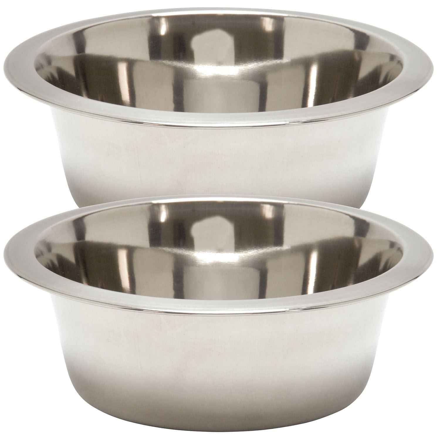 Jeffers Standard-Weight Stainless Steel Pet Bowls for Food & Water