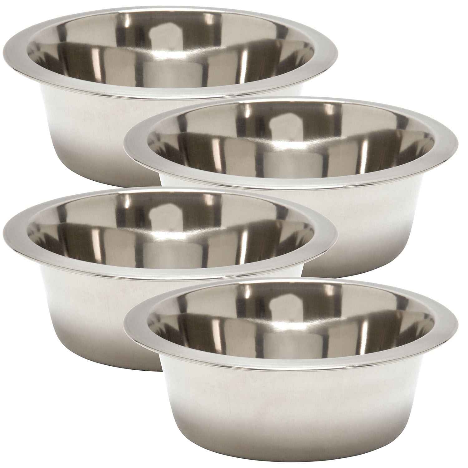 Jeffers Standard-Weight Stainless Steel Pet Bowls for Food & Water