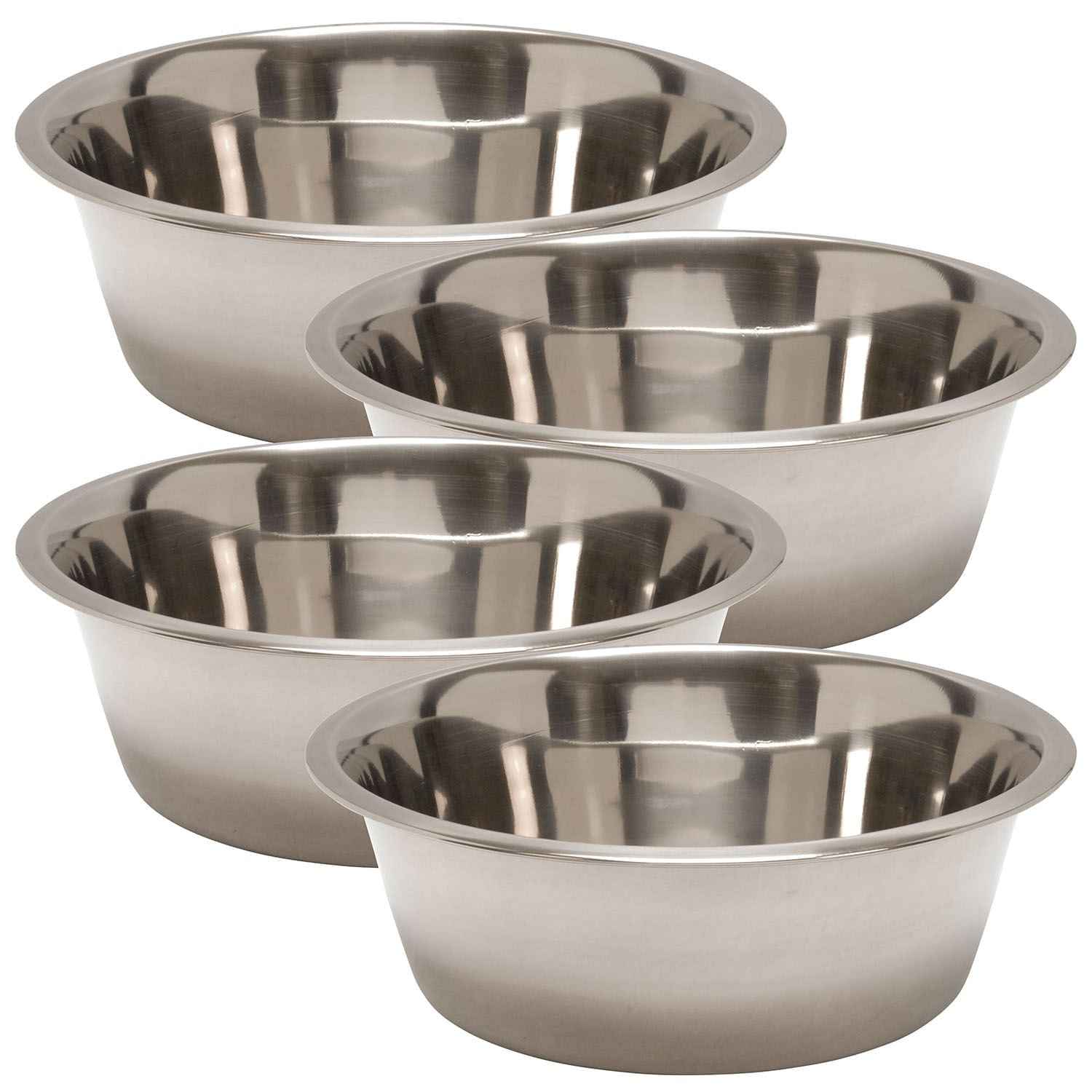 Jeffers Standard-Weight Stainless Steel Pet Bowls for Food & Water