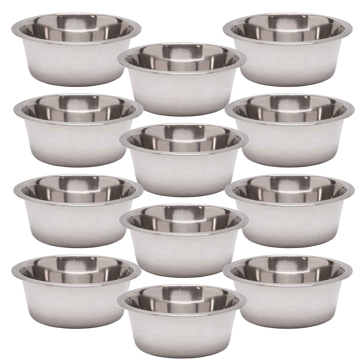 Jeffers Standard-Weight Stainless Steel Pet Bowls for Food & Water