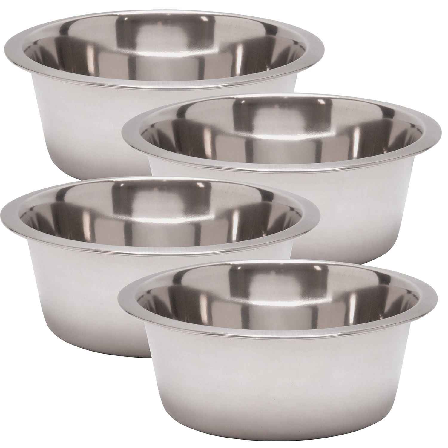 Jeffers Standard-Weight Stainless Steel Pet Bowls for Food & Water