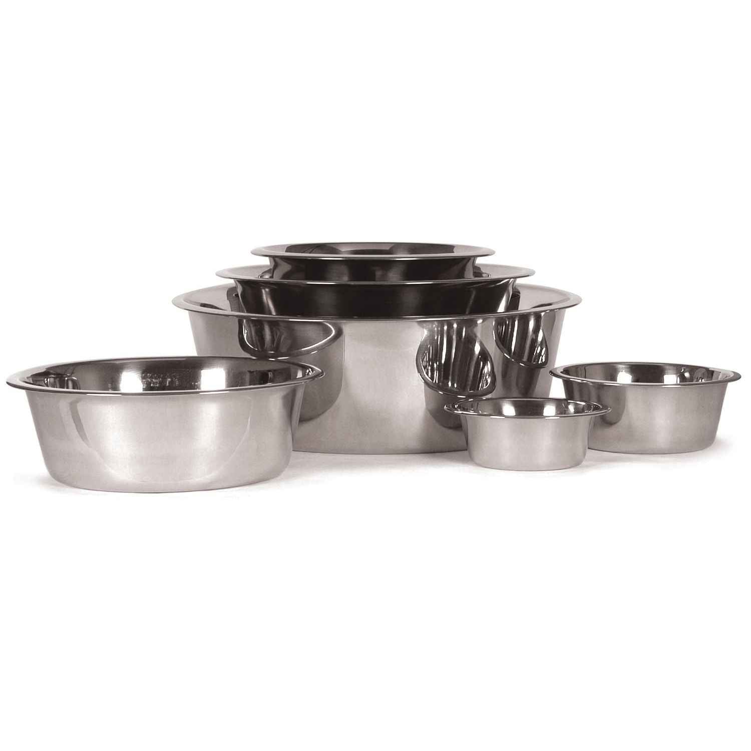 Jeffers Standard-Weight Stainless Steel Pet Bowls for Food & Water