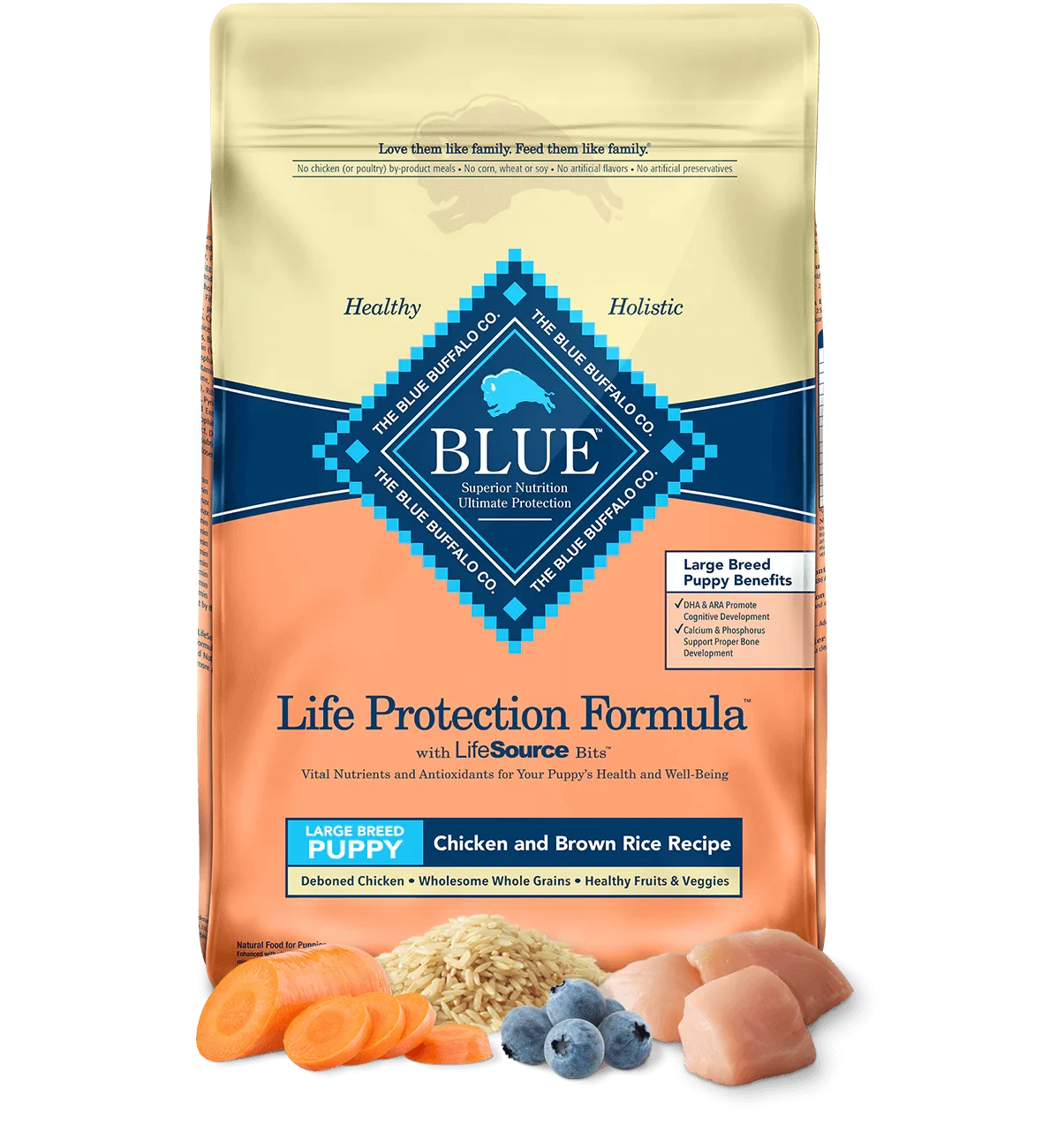 Blue Buffalo Large Breed Puppy Food Chicken & Brown Rice Recipe Dry Dog Food 30lb