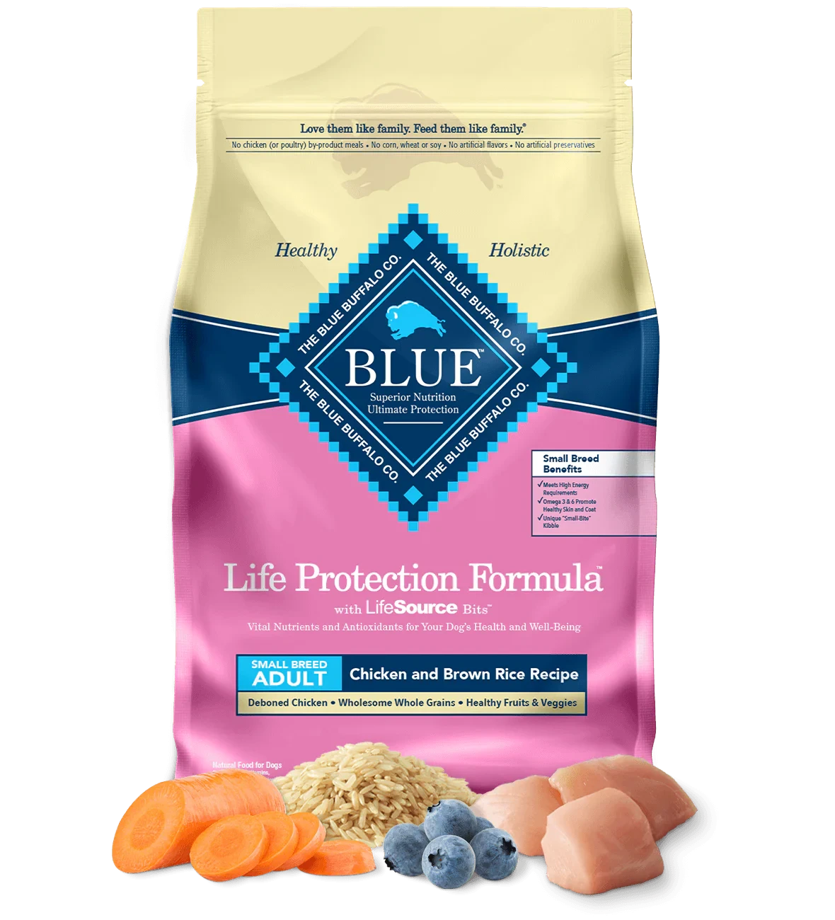 Blue Buffalo Small Breed Dog Food - Life Protection Formula Adult Chicken and Brown Rice Dry Dog Food