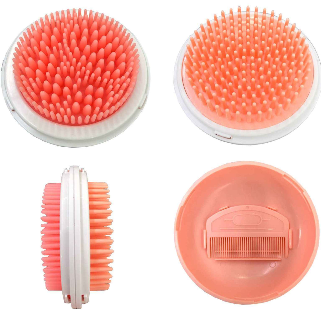 Pet Life ® Bravel 3-in-1 Grooming Brush for Pets - Travel Pocketed Dual Grooming Brush and Pet Comb