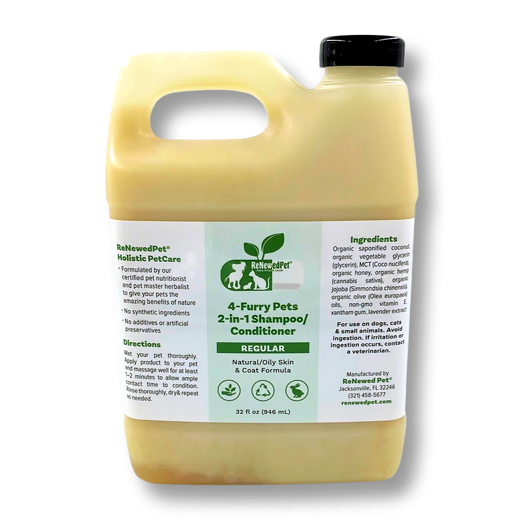 4-FURRY PETS 2-IN-1 PET SHAMPOO AND CONDITIONER for Healthy Coats