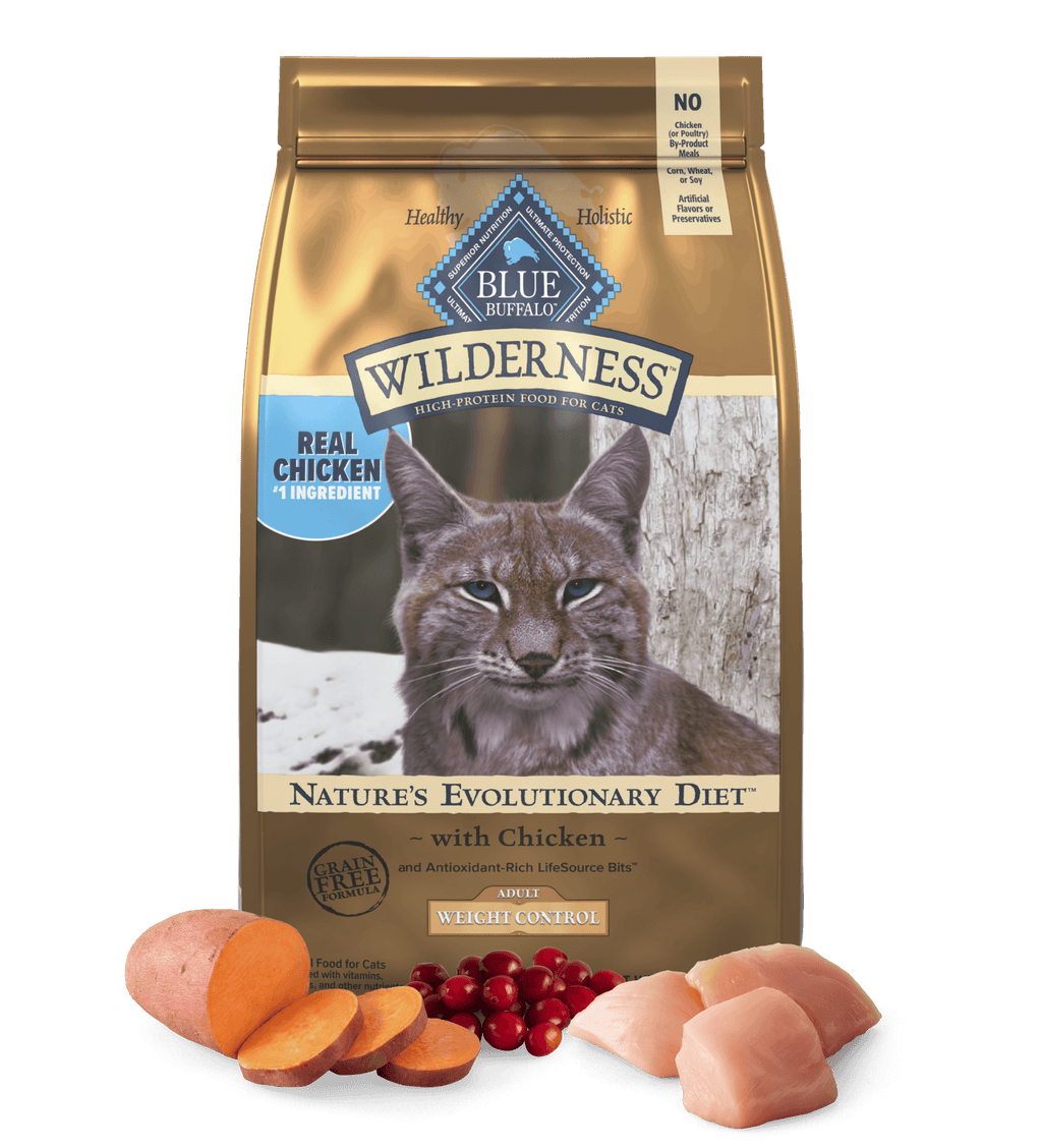 Blue Buffalo Wilderness Adult Grain-Free Weight Control Chicken Dry Cat Food (5lb) - Priscilla's Pet Paradise